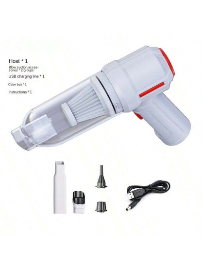 Vacuum Cleaner Super Powerful Suction USB Charging Mini Vacuum Machine for Home & Car Cordless Vacuum Cleaner (White)
