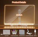 7 Color LED Note Board Light up Dry Erase Boards Led Drawing Board for Kids With Includes Adapter