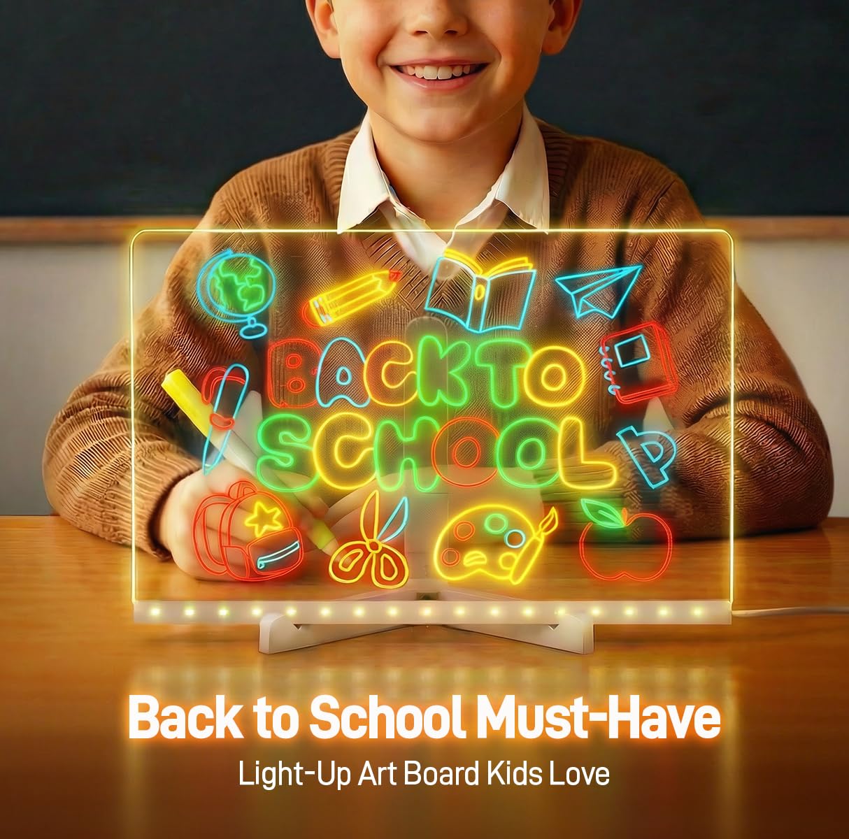 7 Color LED Note Board Light up Dry Erase Boards Led Drawing Board for Kids With Includes Adapter